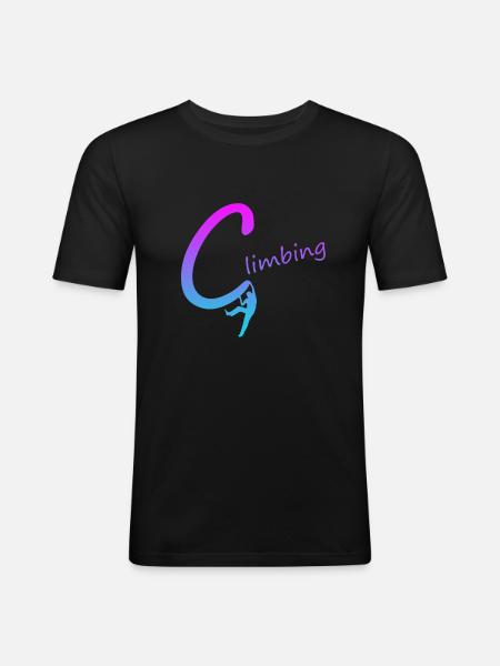 climbing - Männer Slim Fit T-Shirt - Schwarz