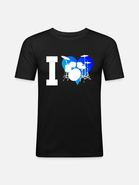 Percussionist Drum Kit Drummer - Men's Slim Fit T-Shirt - black