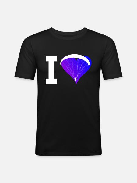 Paragliding Herren Paragleiter Paraglider - Männer Slim Fit T-Shirt - Schwarz