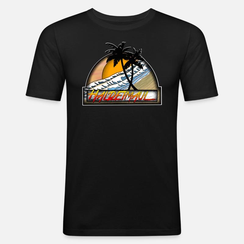 Haldeimaul - Männer Slim Fit T-Shirt - Schwarz