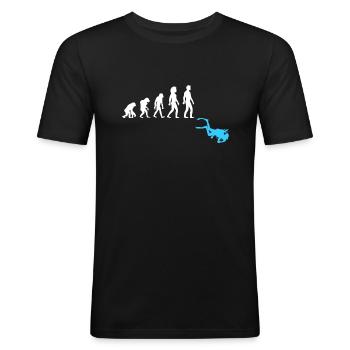 Tauchen Taucher Evolution - Männer Slim Fit T-Shirt - Schwarz - Vorne - Nik (191cm)