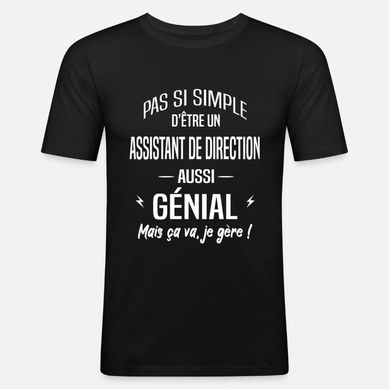 Assistant de direction - T-shirt près du corps Homme - noir