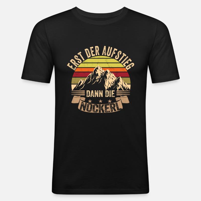 Bergsteigen - Männer Slim Fit T-Shirt - Schwarz