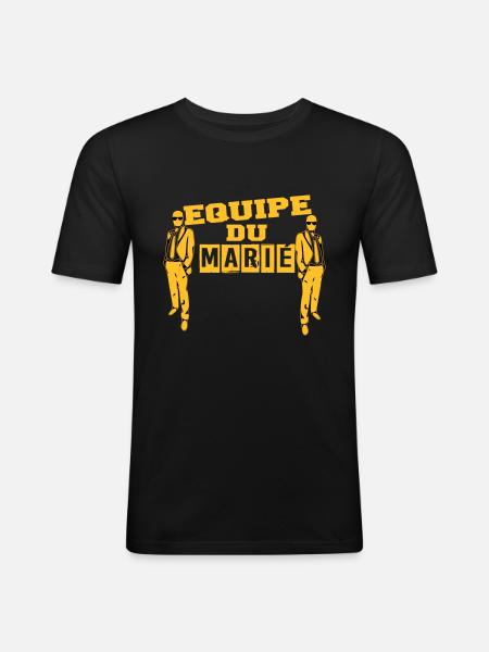 équipe marié 2 - T-shirt près du corps Homme - noir