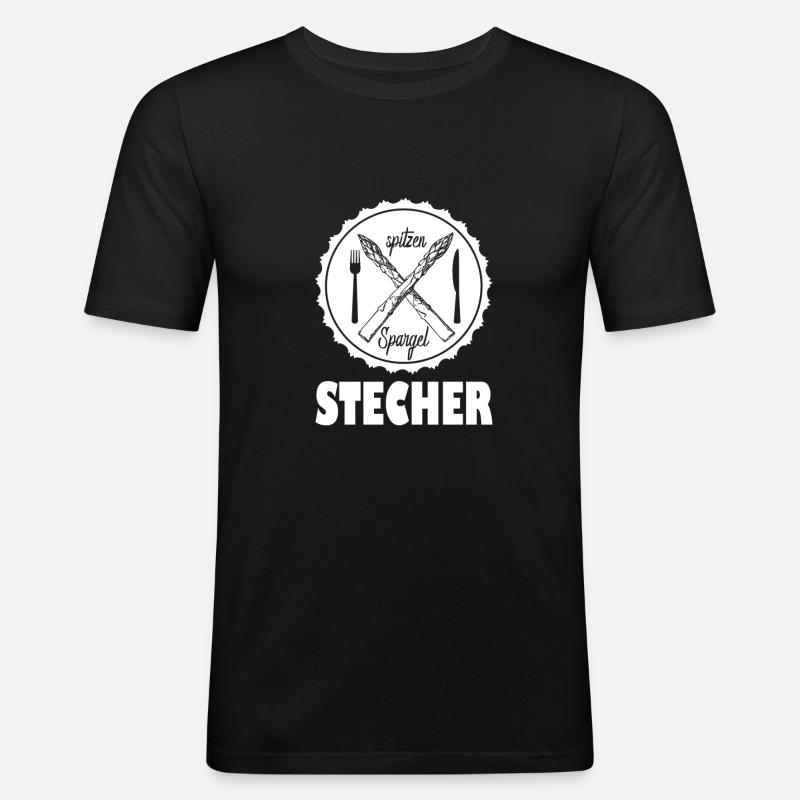 Spargel Stecher - Männer Slim Fit T-Shirt - Schwarz