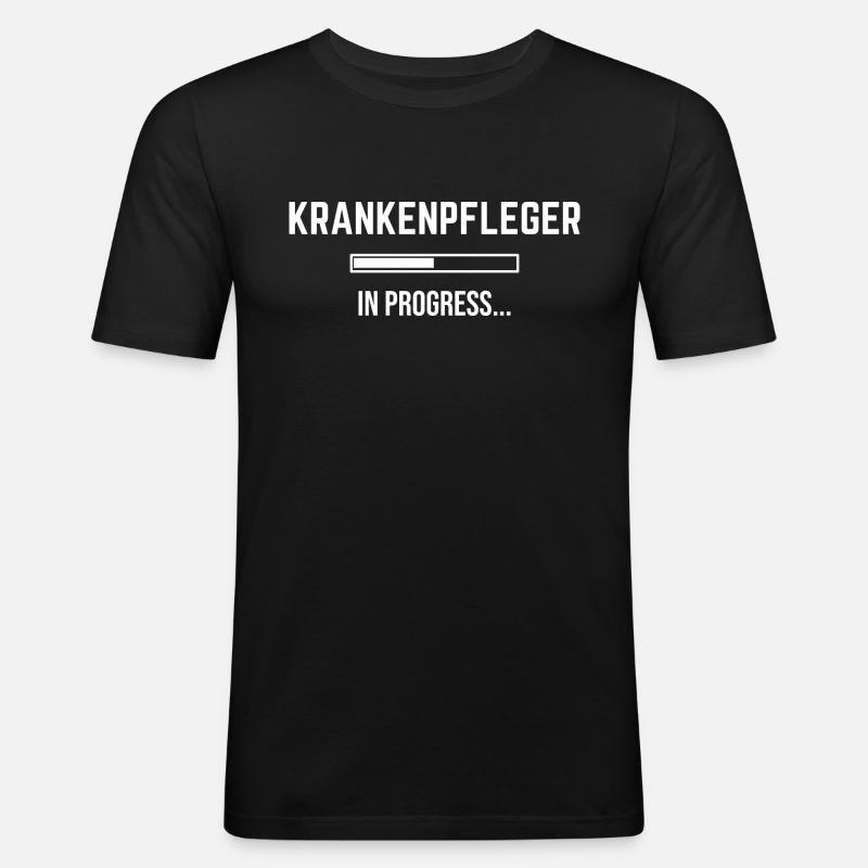 Krankenpfleger In Progress - Männer Slim Fit T-Shirt - Schwarz