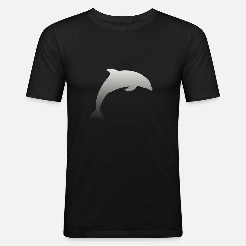 Delfin - Männer Slim Fit T-Shirt - Schwarz