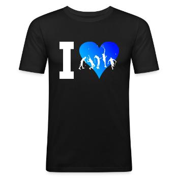 Tennisspielen Tennisspieler Damen Tennis spielen - Männer Slim Fit T-Shirt - Schwarz - Vorne - Nik (191cm)