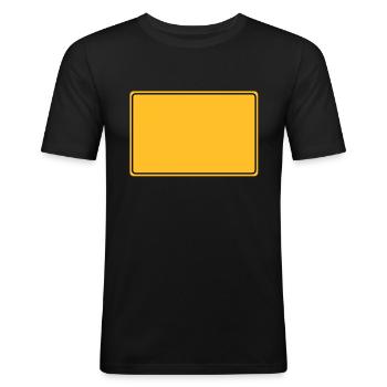 ortsschild - Männer Slim Fit T-Shirt - Schwarz - Vorne - Nik (191cm)