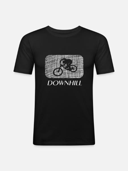 Downhill biken - Männer Slim Fit T-Shirt - Schwarz