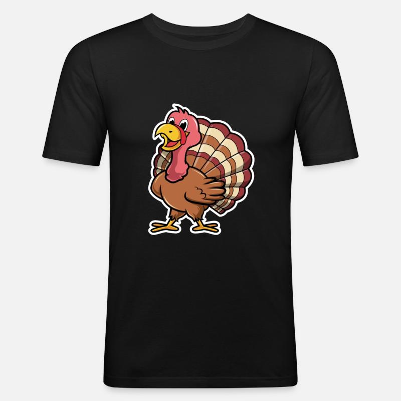 Süßer Truthahn - Männer Slim Fit T-Shirt - Schwarz