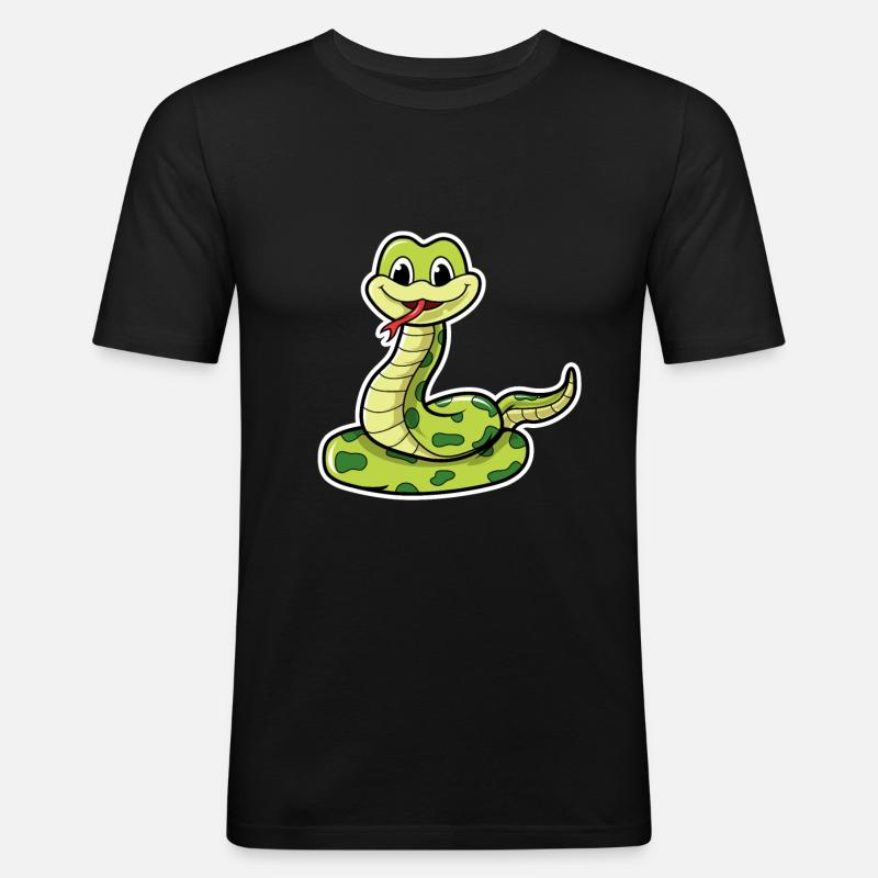 Süße Schlange - Männer Slim Fit T-Shirt - Schwarz