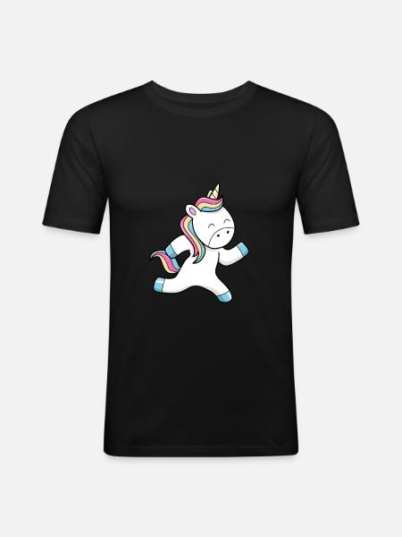 Unicorn running - Men's Slim Fit T-Shirt - black