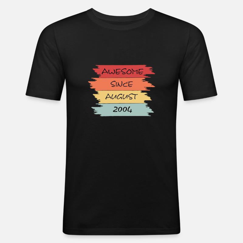 Awesome Since August 2004 - Männer Slim Fit T-Shirt - Schwarz