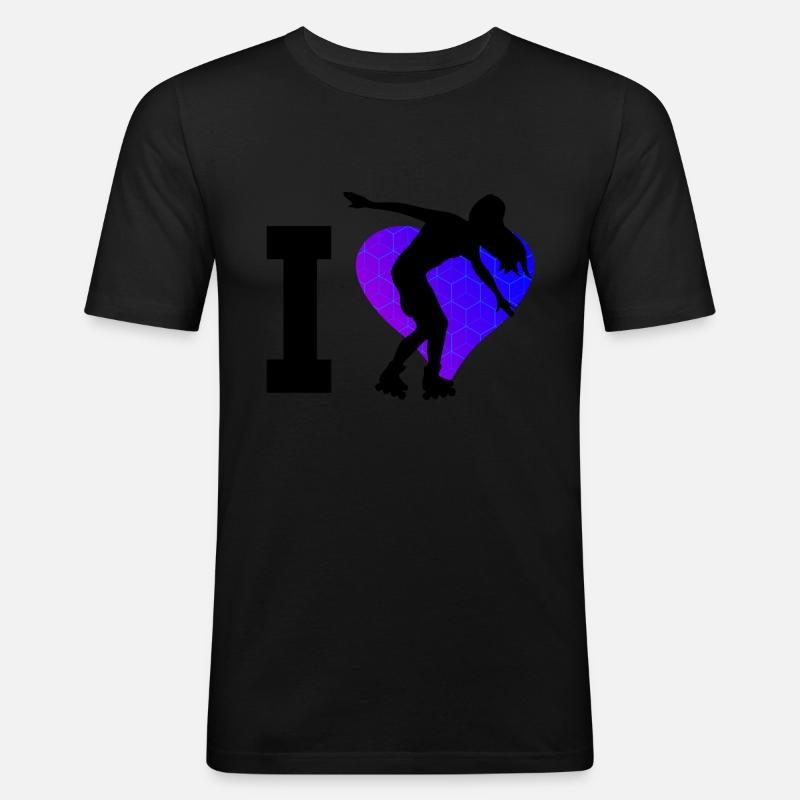 Rollerskaten Rollerskate Roller Skates Herren - Männer Slim Fit T-Shirt - Schwarz