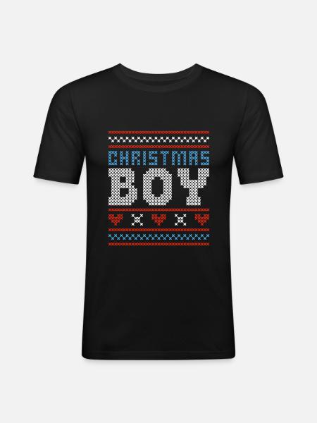 Christmas boy - Men's Slim Fit T-Shirt - black