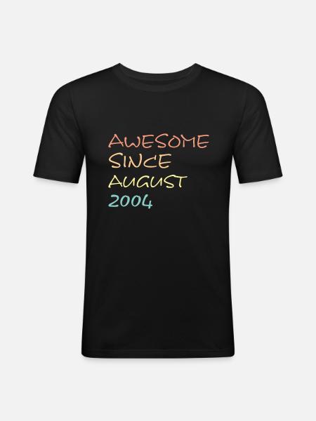 Awesome Since August 2004 - Männer Slim Fit T-Shirt - Schwarz