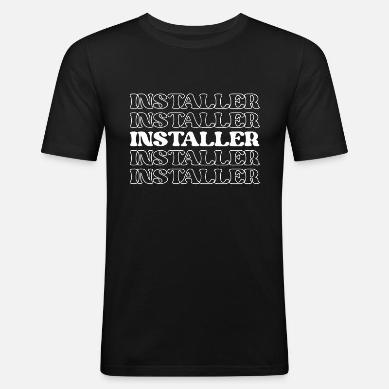 Installatore Tecnico Installatore Assemblatore Fixer - Maglietta aderente da uomo - nero