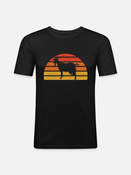 Chèvre - T-shirt près du corps Homme - noir