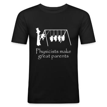 Physiker Eltern - Männer Slim Fit T-Shirt - Schwarz - Vorne - Nik (191cm)