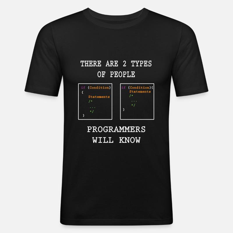 Zwei Arten Von Programmierer - Männer Slim Fit T-Shirt - Schwarz