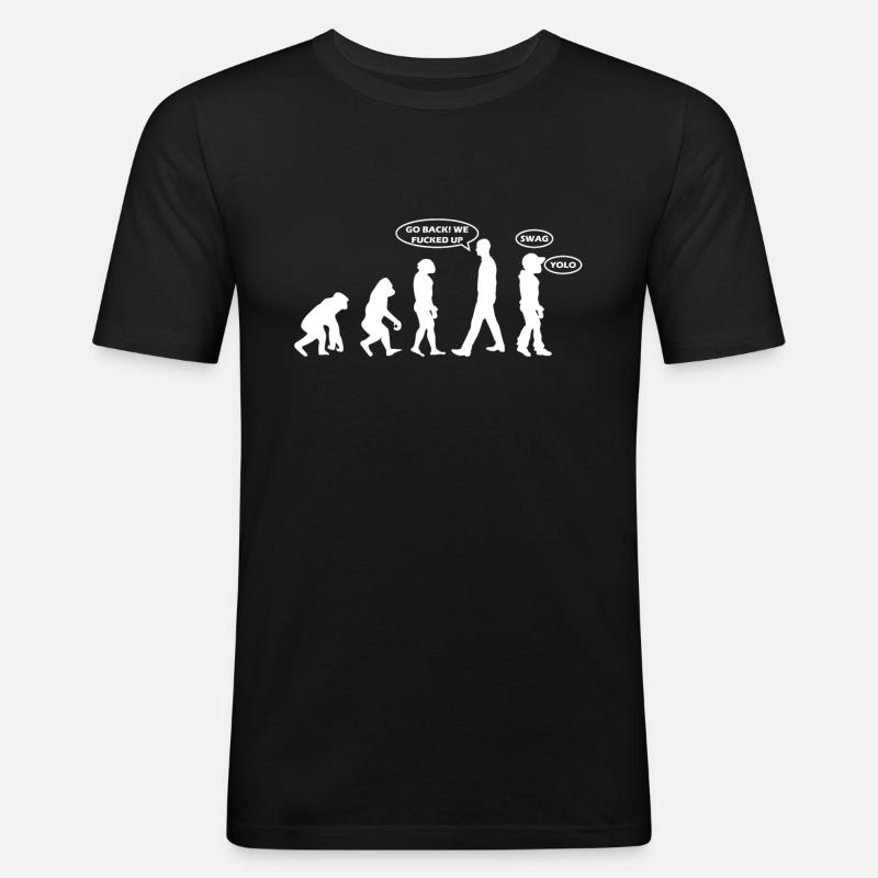 Human Evolution - Men's Slim Fit T-Shirt - black
