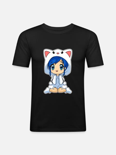 Anime Chibi Girl - Men's Slim Fit T-Shirt - black