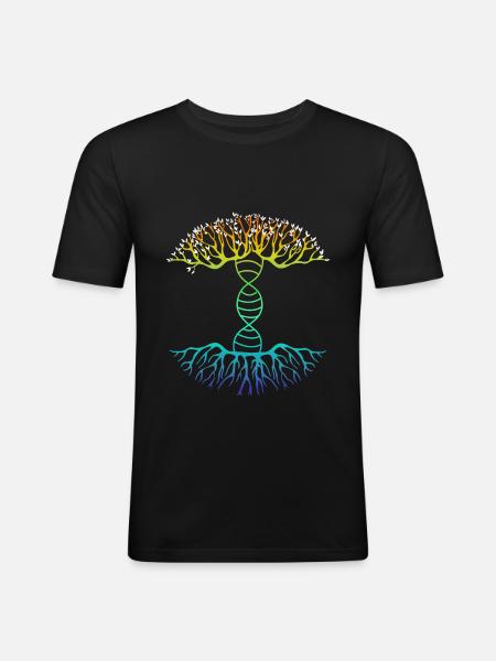 DNA family tree - Men's Slim Fit T-Shirt - black