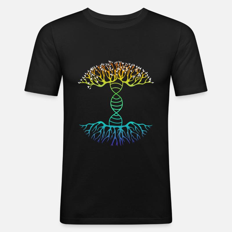 DNA Stammbaum - Männer Slim Fit T-Shirt - Schwarz