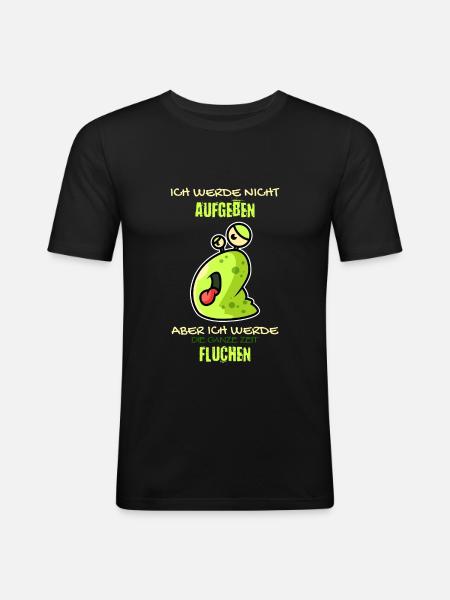Lahme Schnecke - Männer Slim Fit T-Shirt - Schwarz