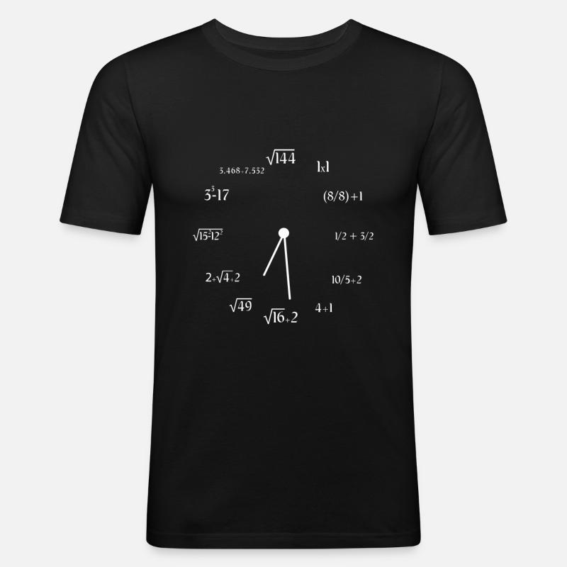 Math Clock Meme Funny Mathematics Clock Math Meme - Men's Slim Fit T-Shirt - black