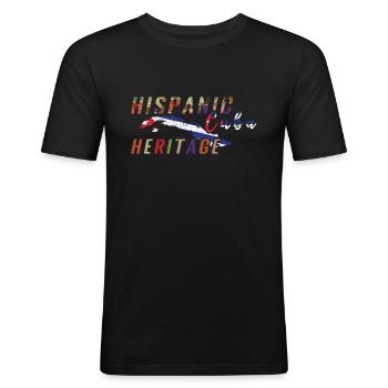 Cuban Cuba Flag Hispanic Heritage Month - Männer Slim Fit T-Shirt - Schwarz - Vorne - Nik (191cm)