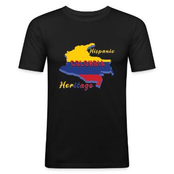 Colombia Hispanic Heritage Month - Männer Slim Fit T-Shirt - Schwarz - Vorne - Nik (191cm)