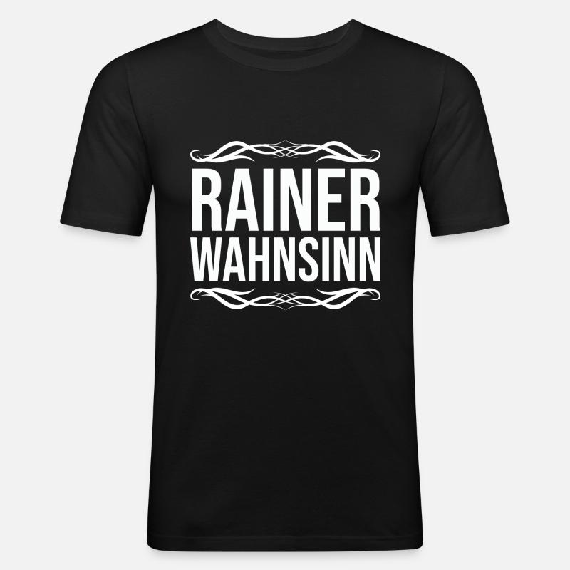 Rainer - Männer Slim Fit T-Shirt - Schwarz