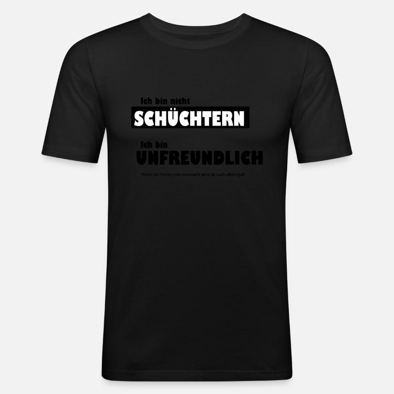 Unfreundlich oder schüchtern - Männer Slim Fit T-Shirt - Schwarz