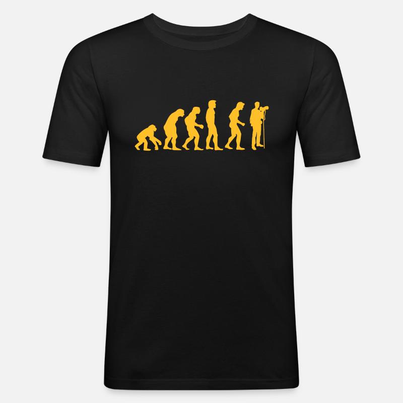 fotograf_evolution - Männer Slim Fit T-Shirt - Schwarz