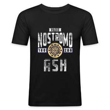 Alien Nostromo crew rank Ash - Men's Slim Fit T-Shirt - black - Front - Nik (191cm)