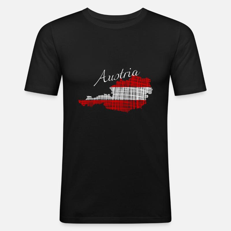 Austria - Männer Slim Fit T-Shirt - Schwarz