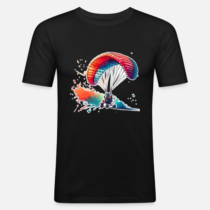 Motorschirm Paramotor - Men's Slim Fit T-Shirt - black