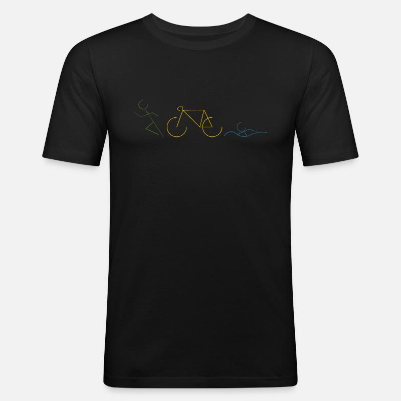 Triathlon Logo - T-shirt près du corps Homme - noir