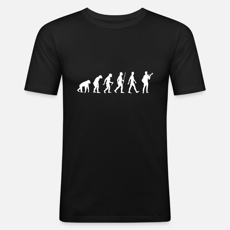 Gitarrenspieler Evolution Gitarrist Gitarre - Männer Slim Fit T-Shirt - Schwarz