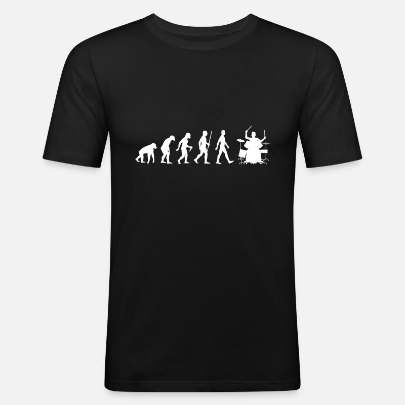 Drums Evolution Drummer Percussionist - Men's Slim Fit T-Shirt - black