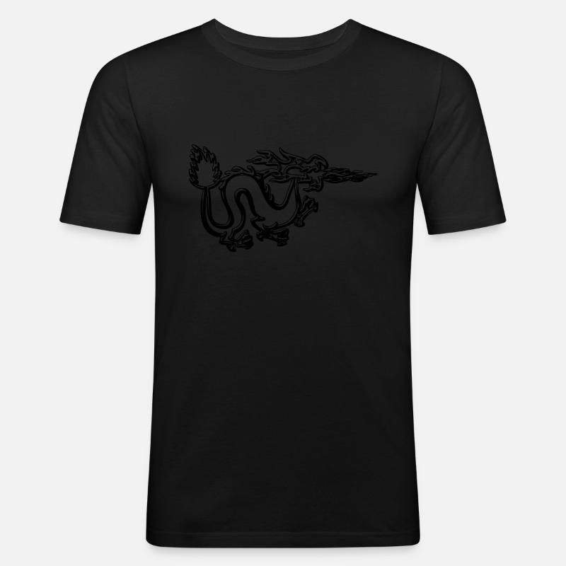 Drachen symbol - Männer Slim Fit T-Shirt - Schwarz