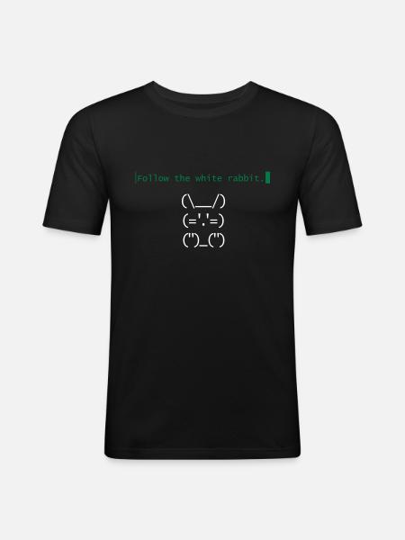Matrix följa den vita kaninen - Slim Fit T-shirt herr - svart