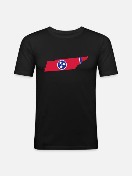 Tennessee - Männer Slim Fit T-Shirt - Schwarz