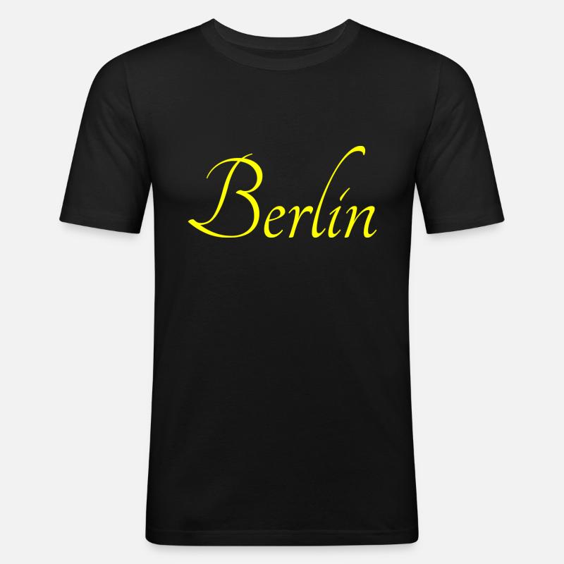 Berlin - Männer Slim Fit T-Shirt - Schwarz