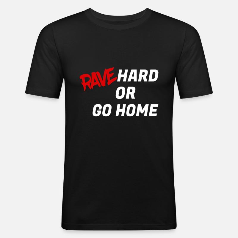Rave Techno - Männer Slim Fit T-Shirt - Schwarz