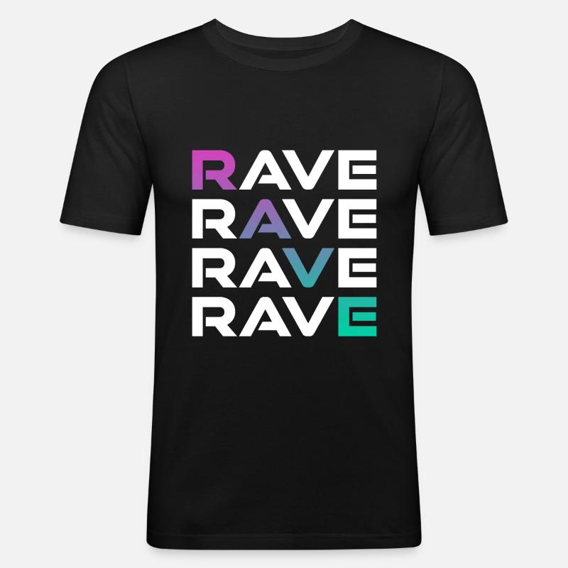 Rave Techno Electro - T-shirt près du corps Homme - noir