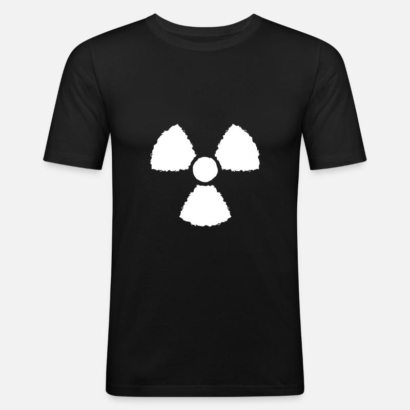 Nuklear Symbol Zeichen - Männer Slim Fit T-Shirt - Schwarz