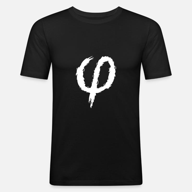Phi Zeichen Symbol Bürste - Männer Slim Fit T-Shirt - Schwarz